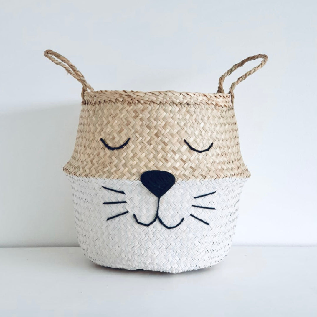 White Bottom Whiskers Basket - Large - Bellybambino