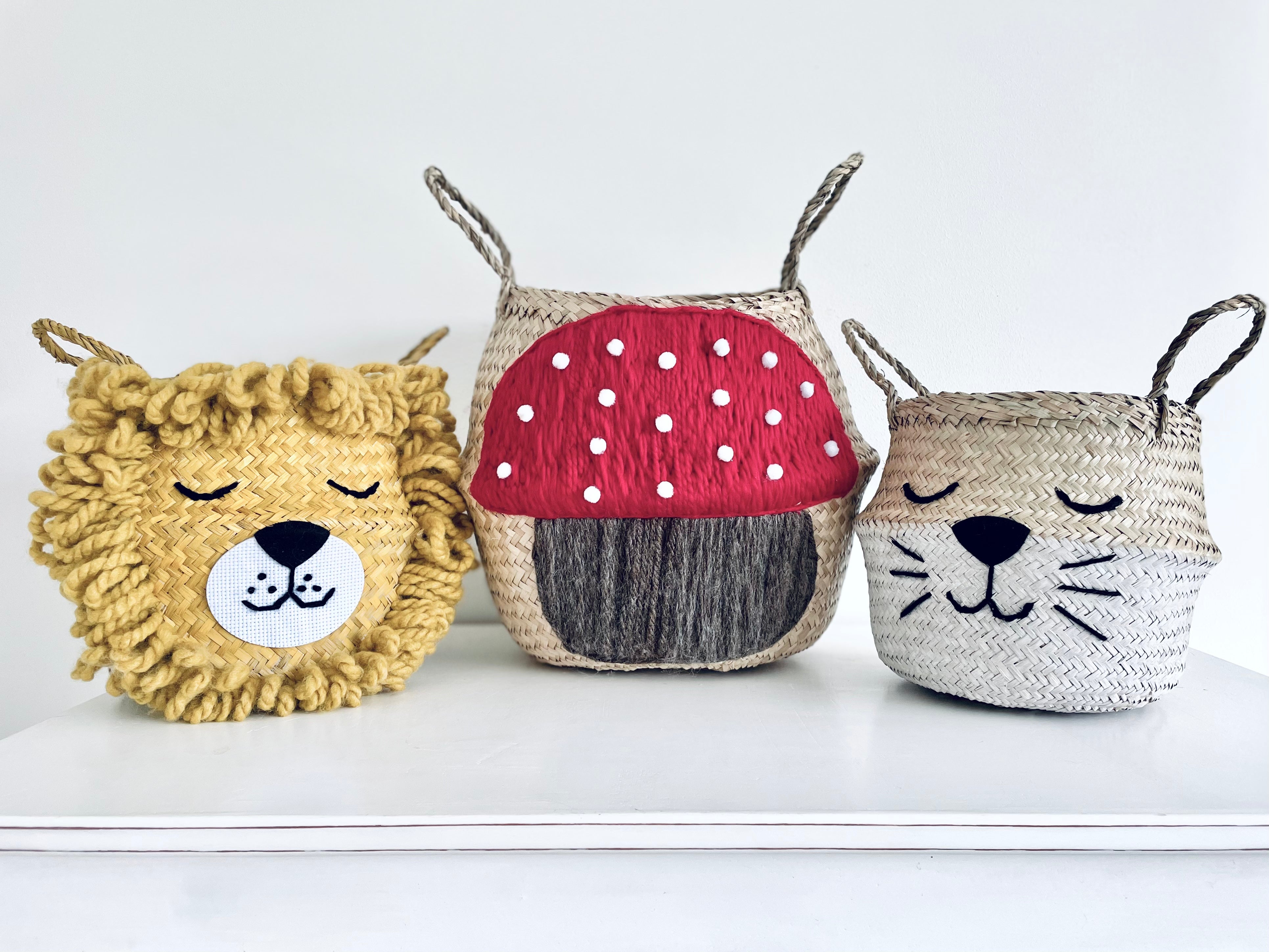 White Bottom Whiskers Basket - Small - Bellybambino