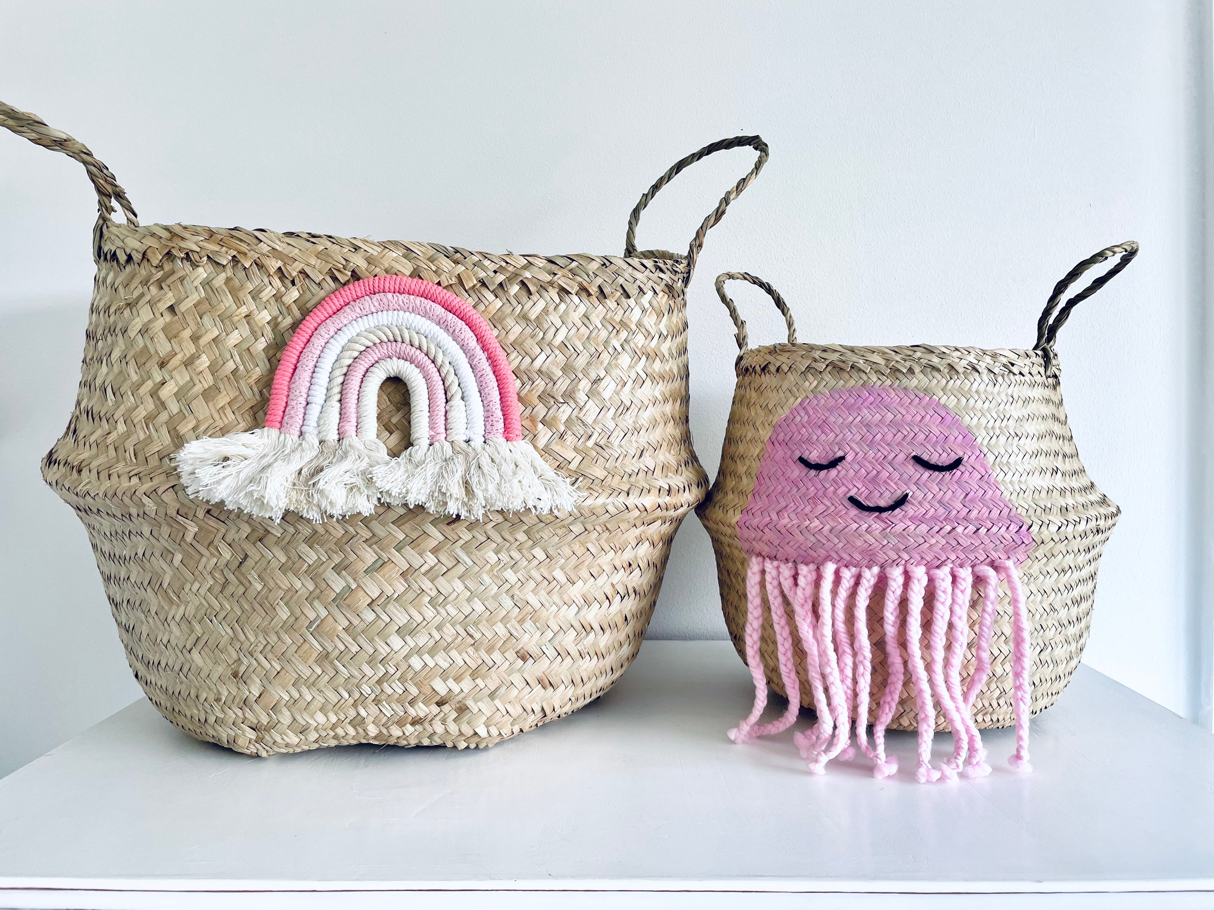 Pastel macrame rainbow basket - Extra Large - Bellybambino