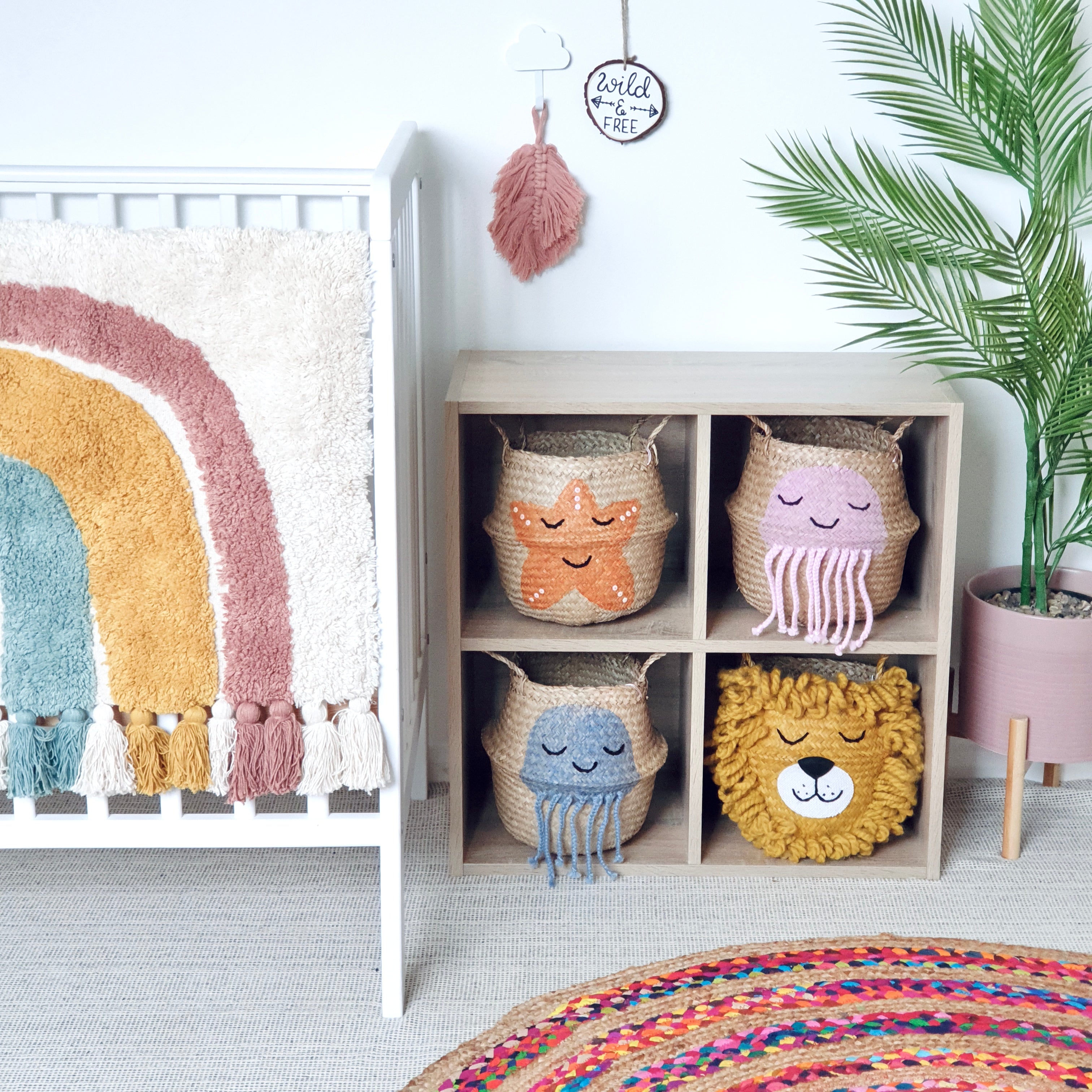 Yellow Lion Basket - Small - Bellybambino
