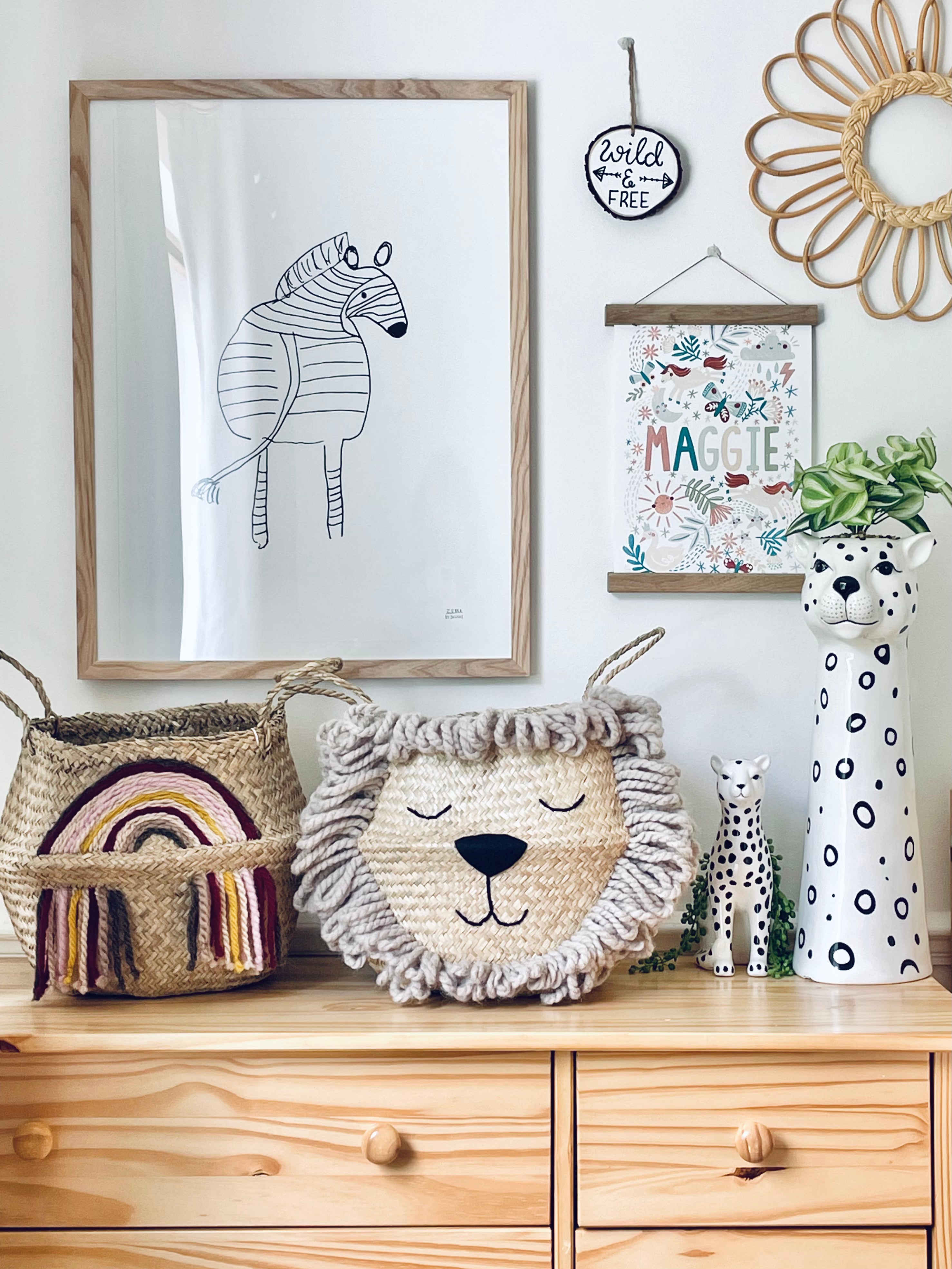 Natural Lion Basket - Large - Bellybambino
