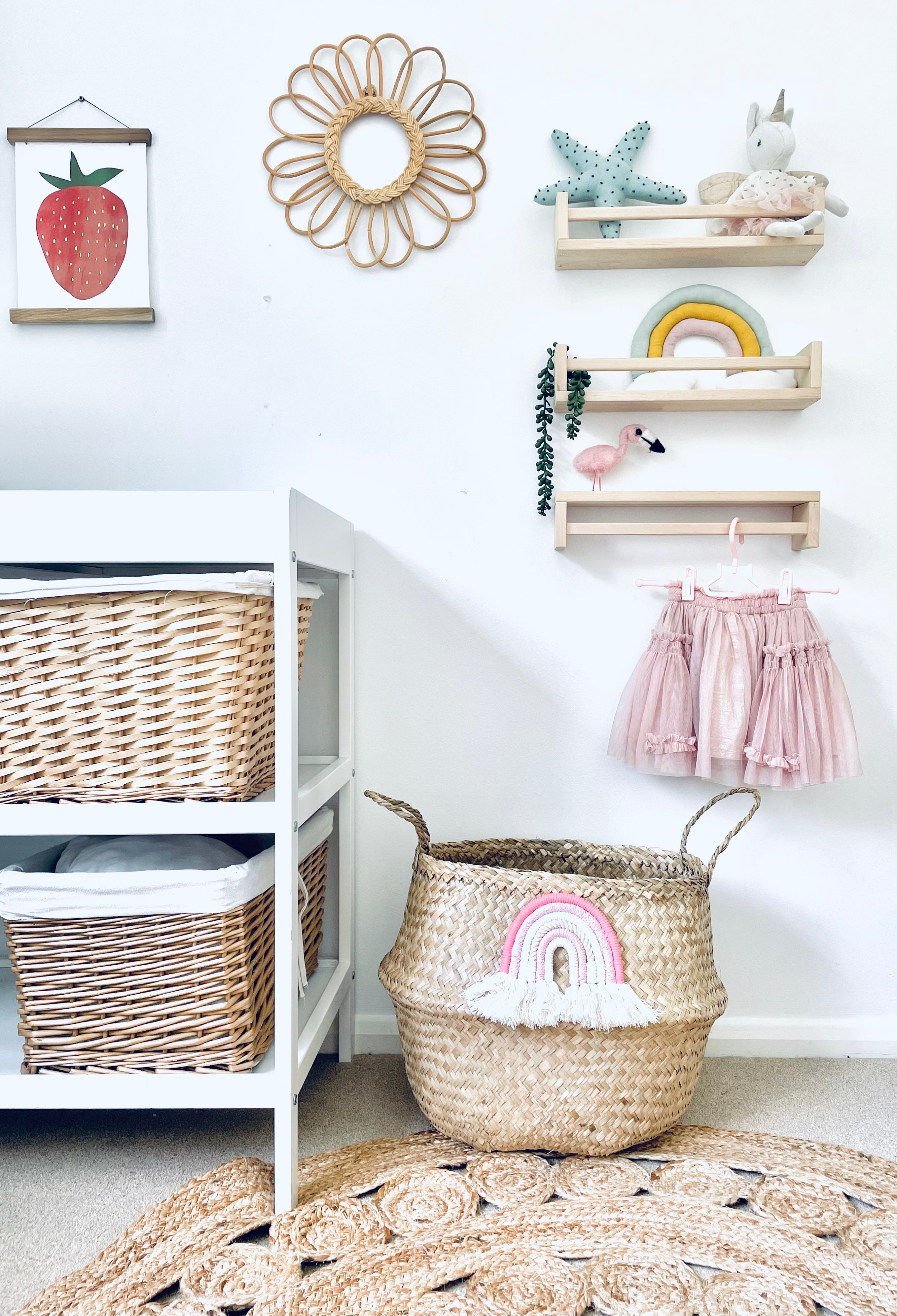 Pastel macrame rainbow basket - Extra Large - Bellybambino