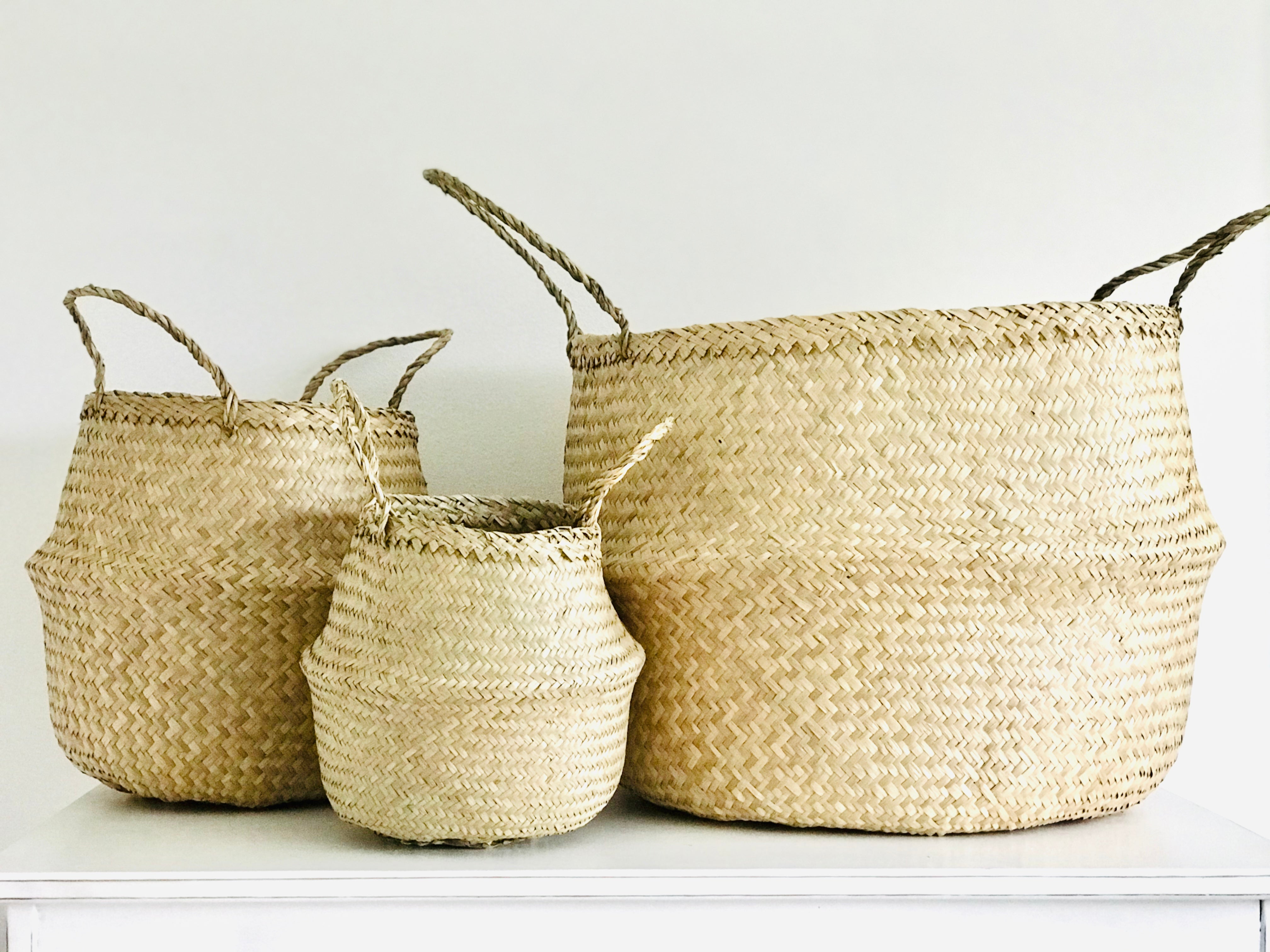 Plain Seagrass Basket - Large - Bellybambino