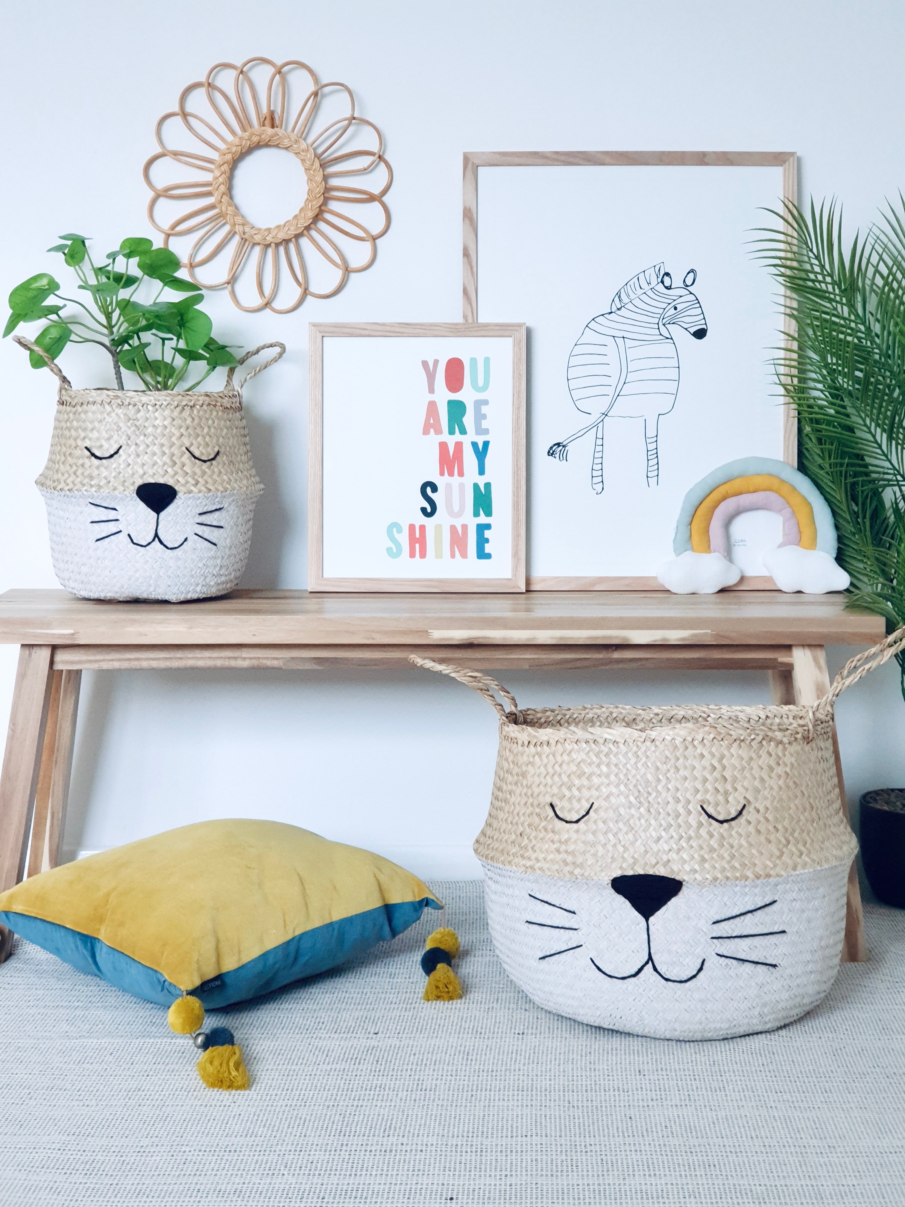 White Bottom Whiskers Basket - Extra Large - Bellybambino