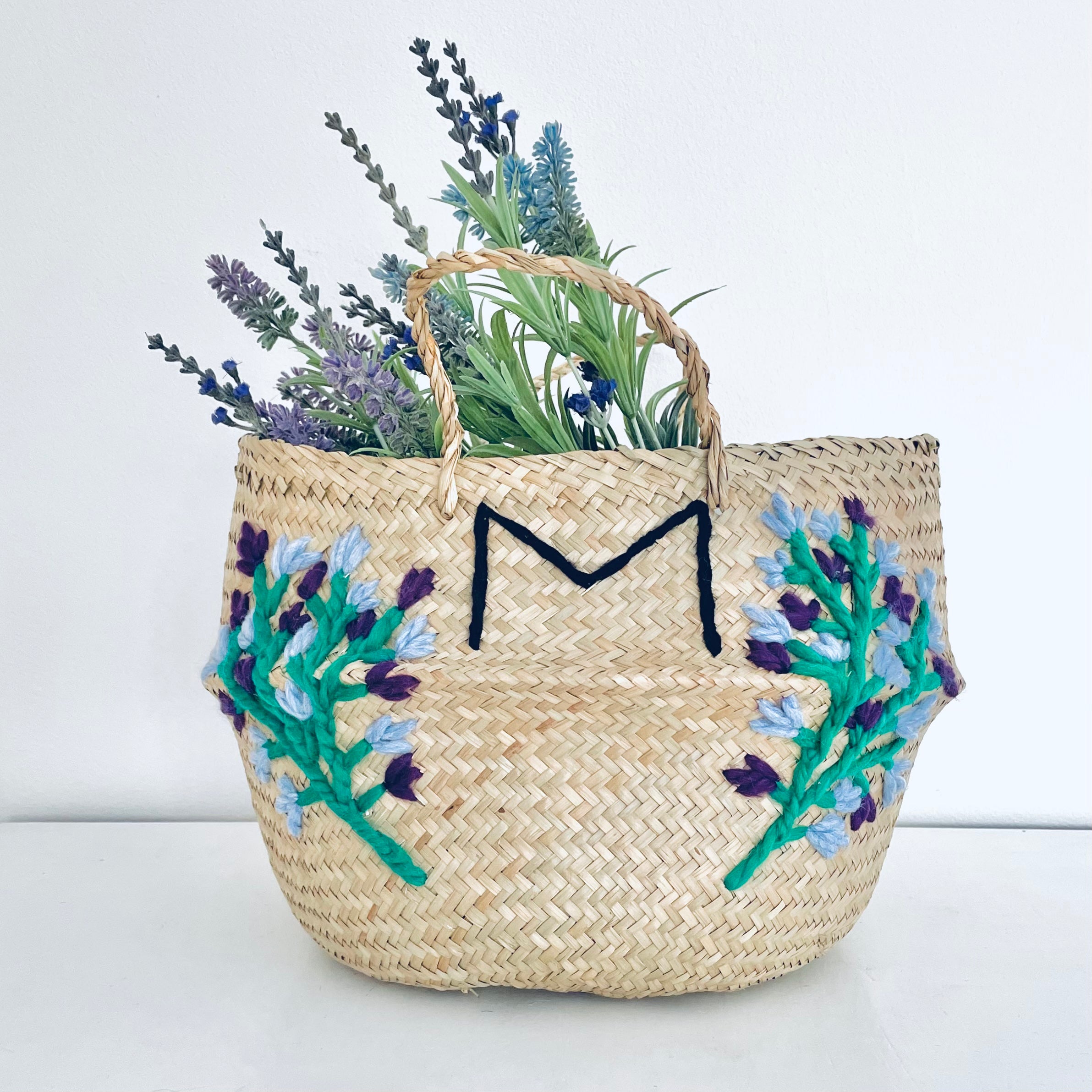 Lavender Personalised Initial basket - Large - Bellybambino