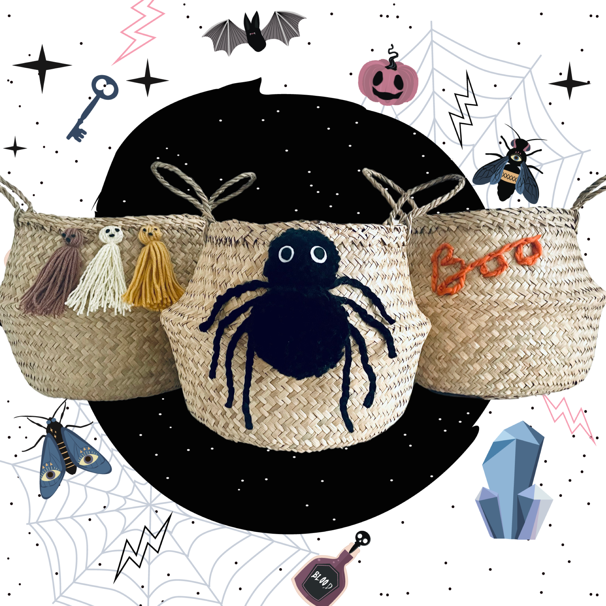 Halloween Boo basket - Medium - Bellybambino