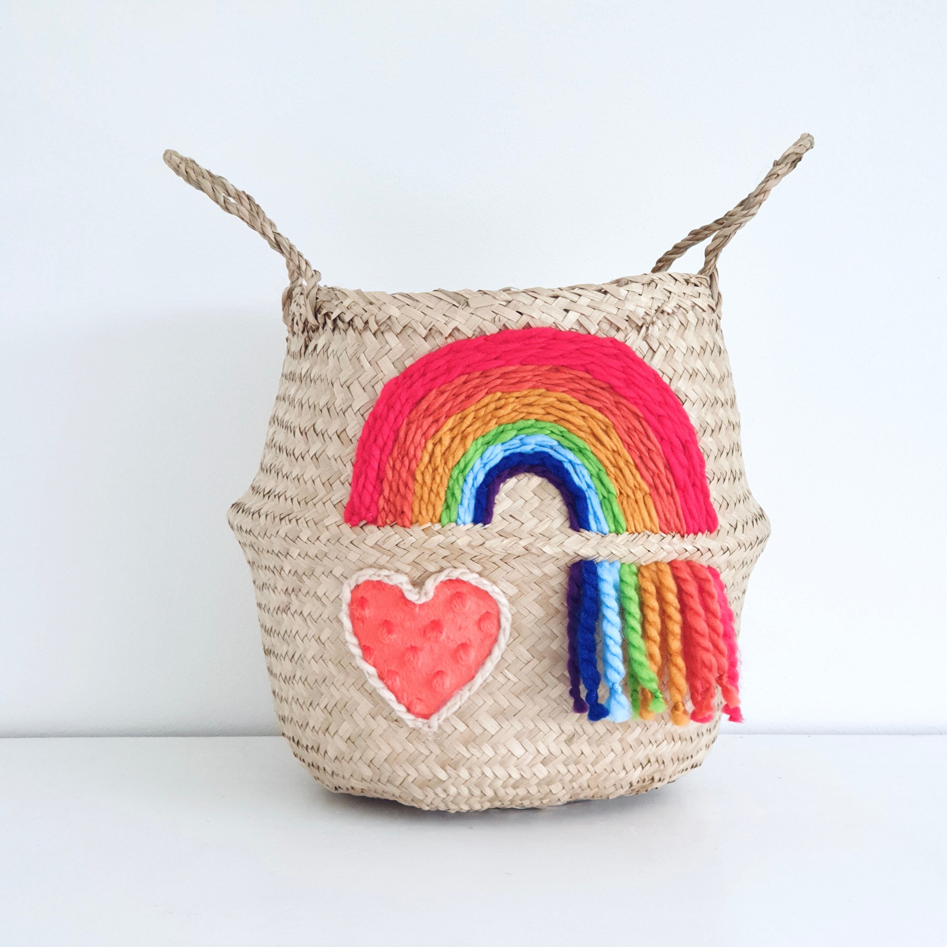 Rainbow and heart basket - Large - Bellybambino